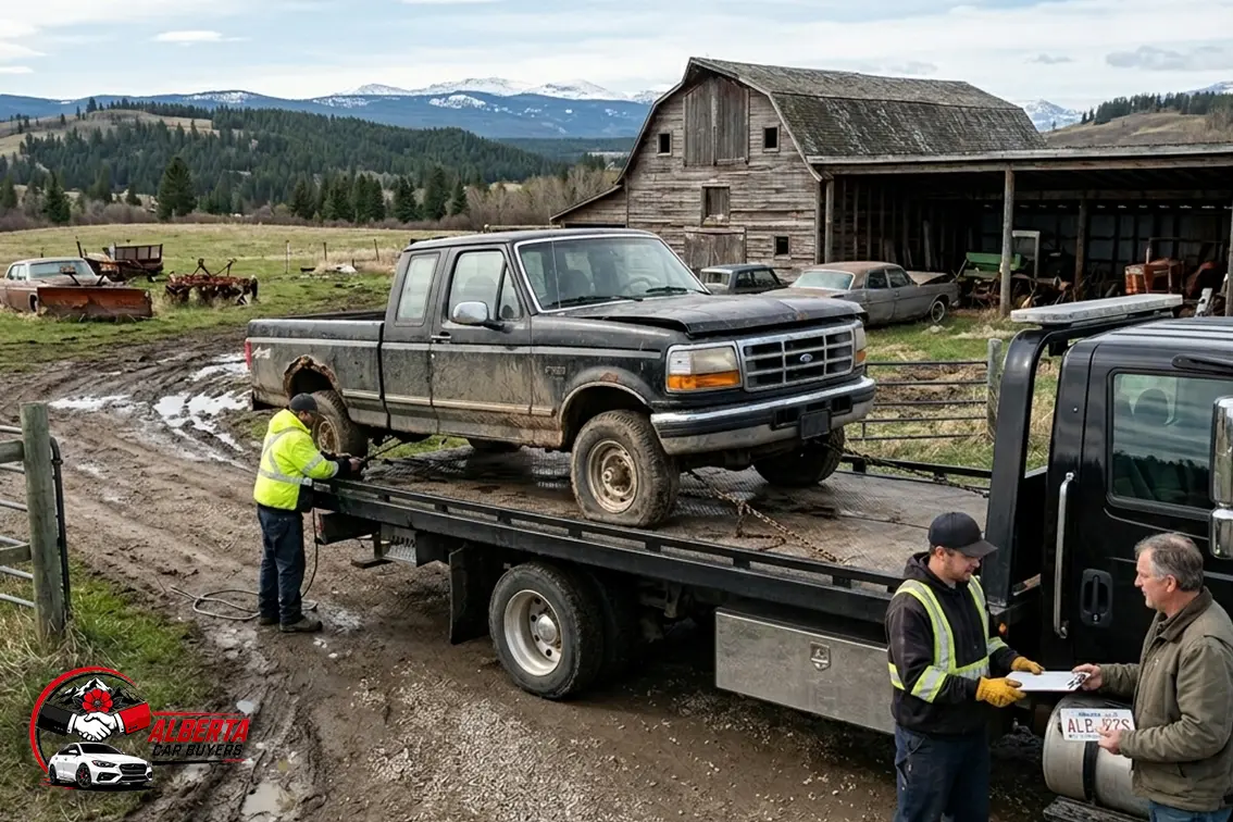 Loading a ford on the tow truck in Diamond Valley