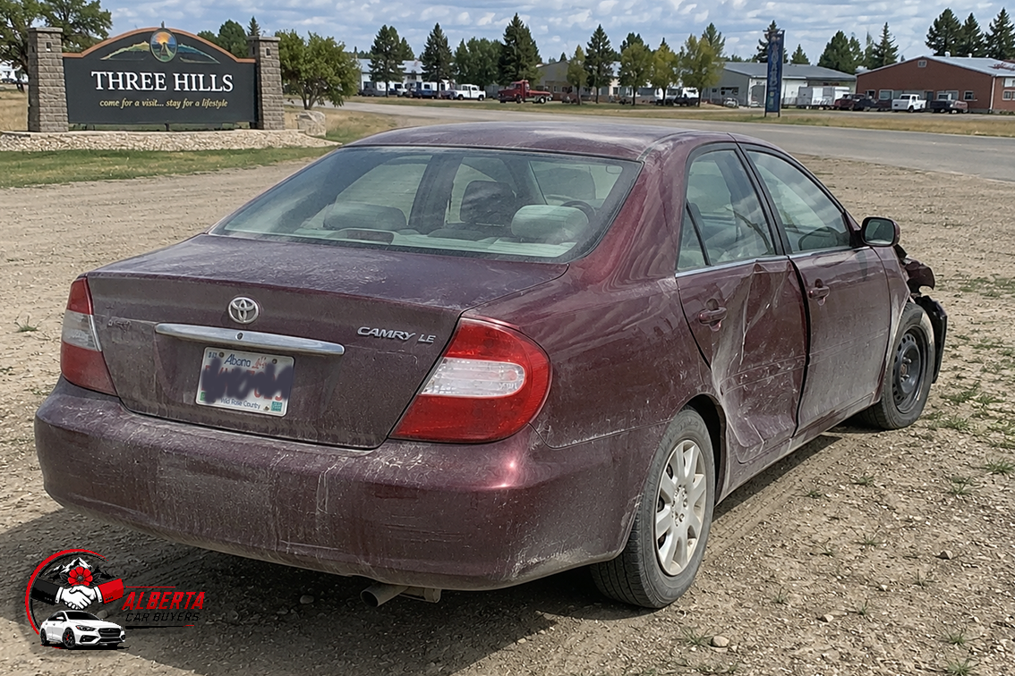 A used car in Three hills small town.