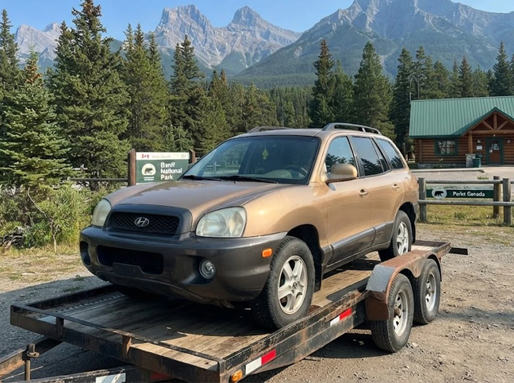 Cash car buyer pickup near Banff, Alberta