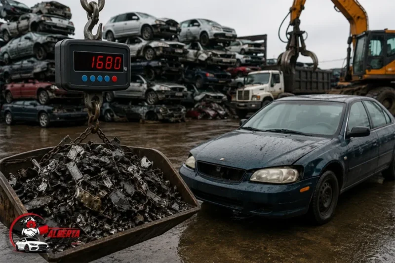 A junk Car in an Auto Wrecker